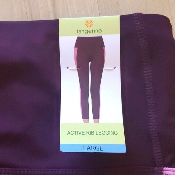 NWT Tangerine Womens 7/8 High Waist Active Rib Legging Tight Port Rose Size M - Picture 5 of 12